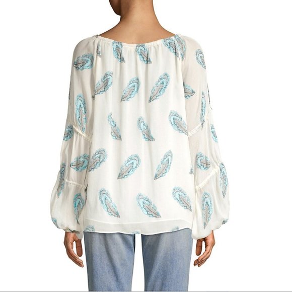 NWT: RAMY BROOK | Paulette Feather Peasant Top - Picture 9 of 10